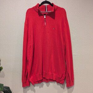 Tommy Hilfiger Red Quarter-Zip Sweater – XXXL